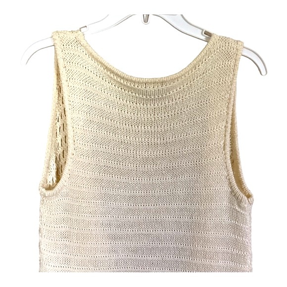 LA Blend Long Ivory Knit Sweater Vest Large EUC - Picture 3 of 11